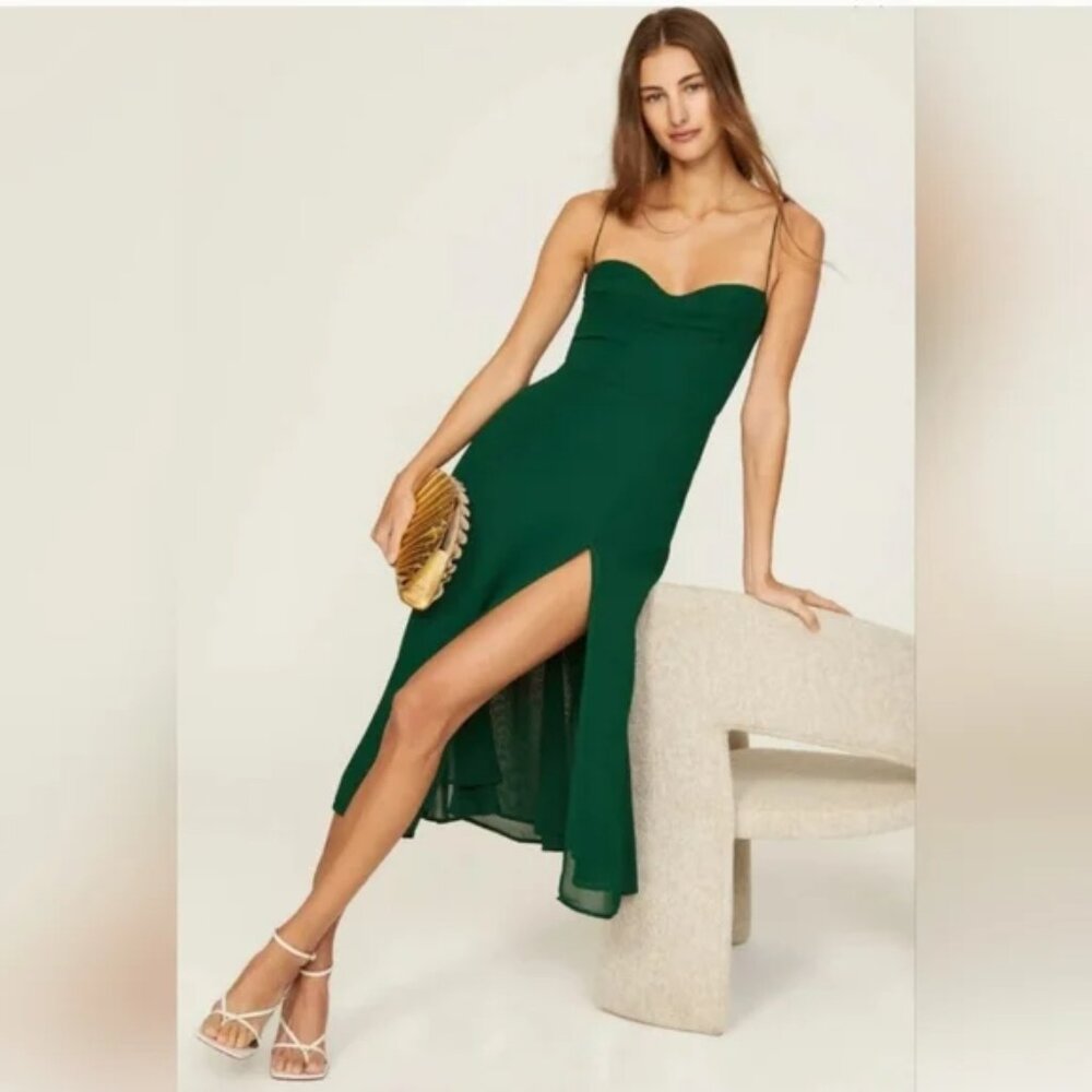 Reformation Juliette Emerald Green Dress